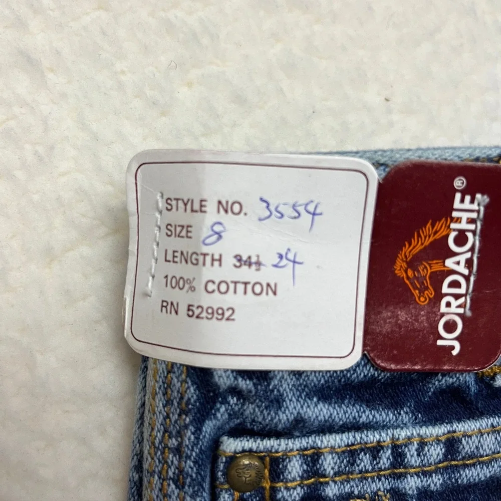 Jordache Jeans Kids Size 8 Blue Acid‎ Wash 3554 High Rise Tapered Vintage NWT